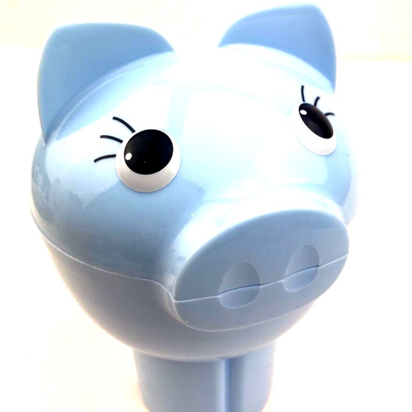 Snack Cup Holder Piggy On the Go Children Kids Travel Blue Pigout Container - Picture 5 of 6